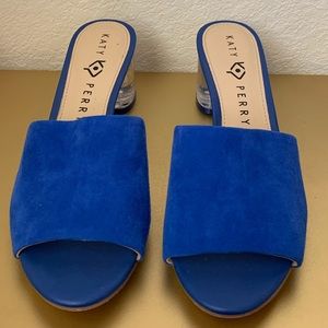 Katy Perry blue suede heels